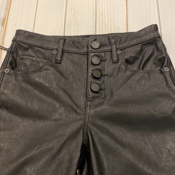 BlankNYC Faux Leather Exposed Button Fly Pants NEW - Picture 6 of 16